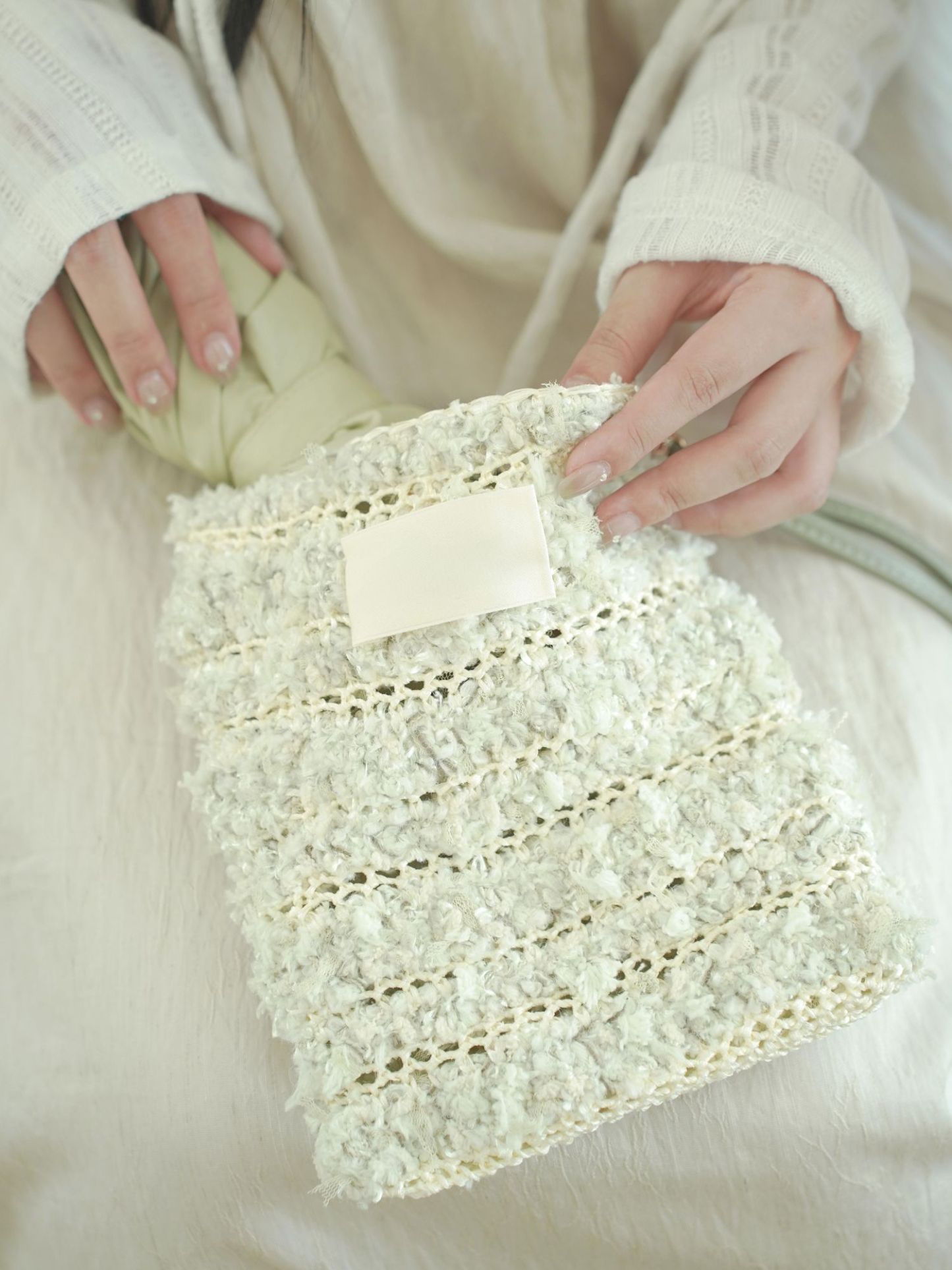 Hand mixed thread Ribbon Mobile Phone Crossbody Bag DIY Material Bag Crocheted Handmade Gift Original Valentine's Day Girlfriend Birthday-HOOKSTH