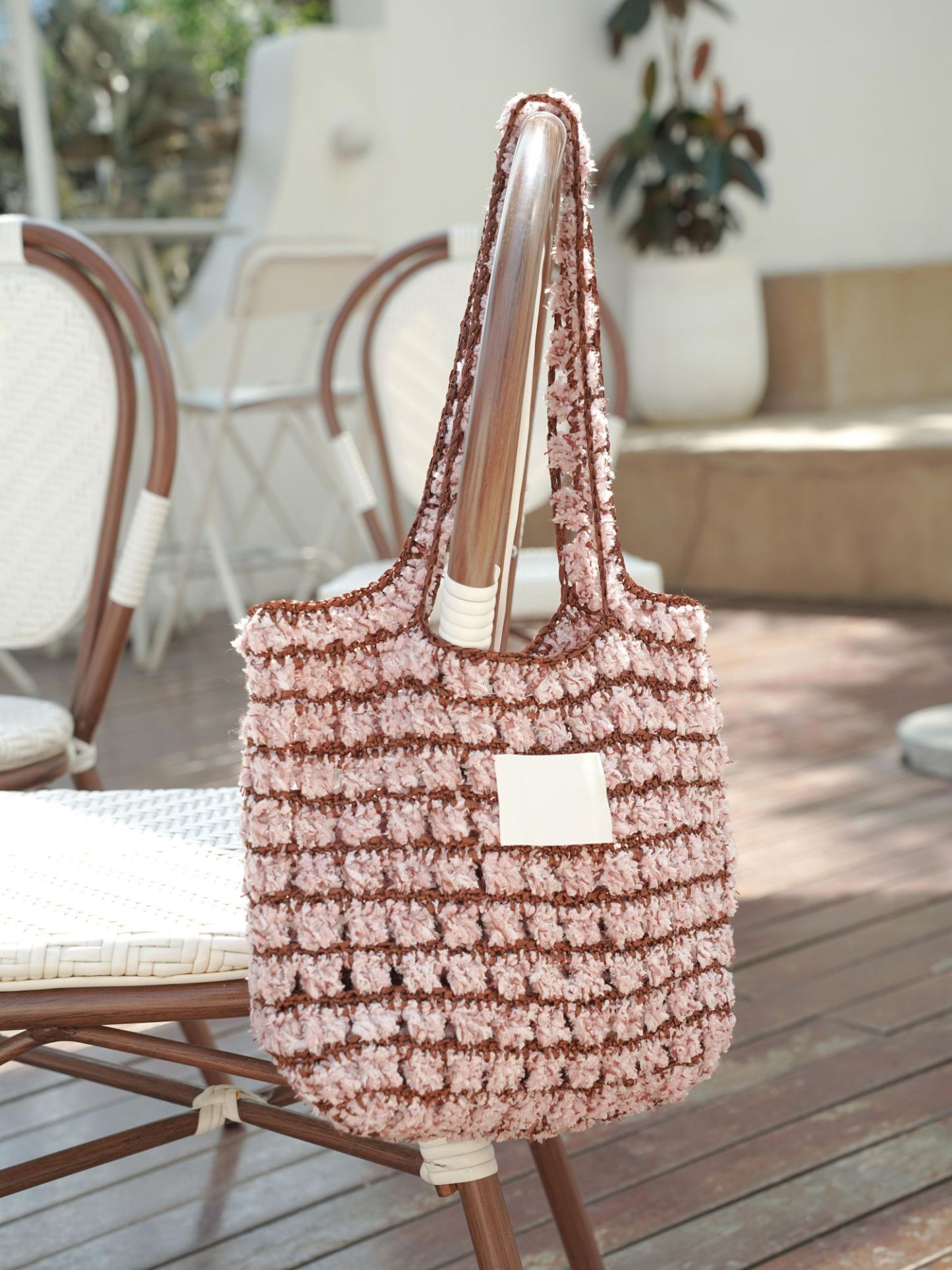 Hand Mixed Waffle Ribbon Bag DIY Material Bag Handwoven Gift Birthday Girlfriend Valentine's Day Girlfriend Gift-HOOKSTH