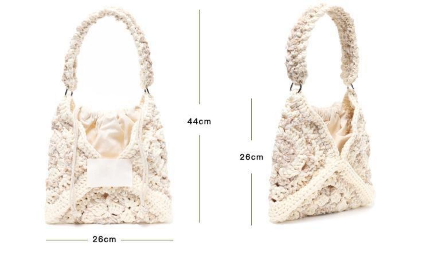 Hand mixed thread flower bag DIY material bag crocheted shoulder handmade gift original-HOOKSTH