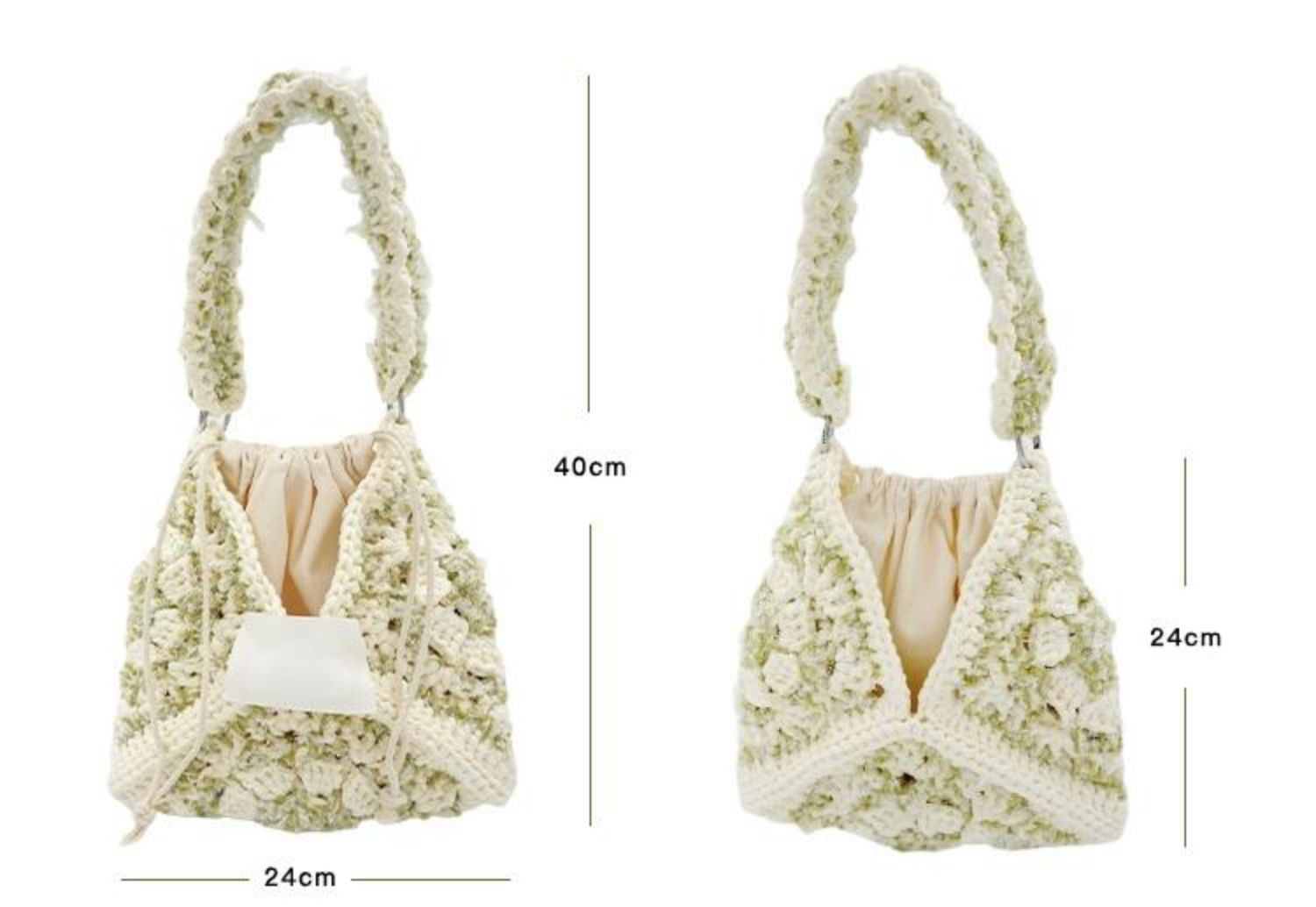Hand mixed thread flower bag DIY material bag crocheted shoulder handmade gift original-HOOKSTH