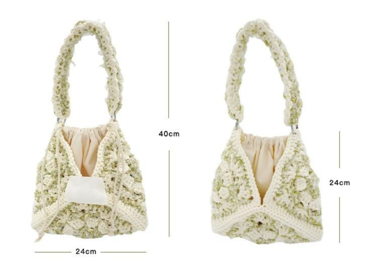 Hand mixed thread flower bag DIY material bag crocheted shoulder handmade gift original-HOOKSTH