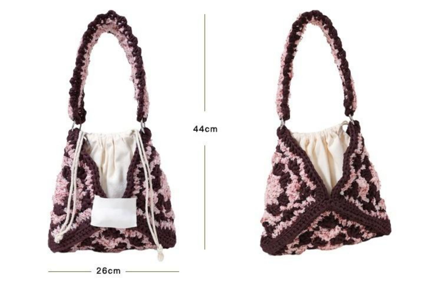 Hand mixed thread flower bag DIY material bag crocheted shoulder handmade gift original-HOOKSTH