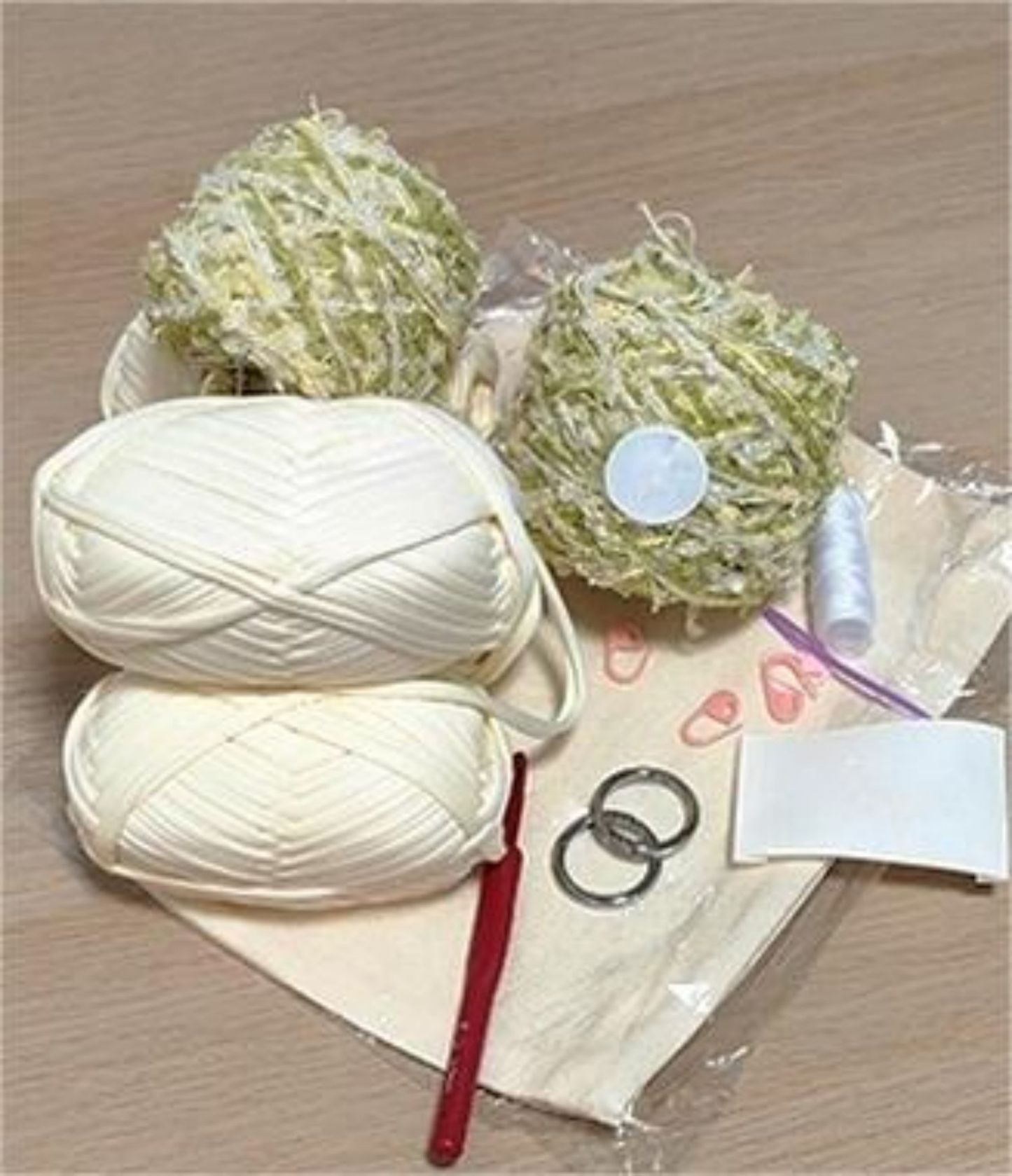 Hand mixed thread flower bag DIY material bag crocheted shoulder handmade gift original-HOOKSTH