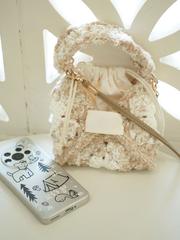 Hand Mixed Thread Square Bag DIY Material Pack Hand Knitted Crocheted Birthday Valentine's Day Gift Original-HOOKSTH