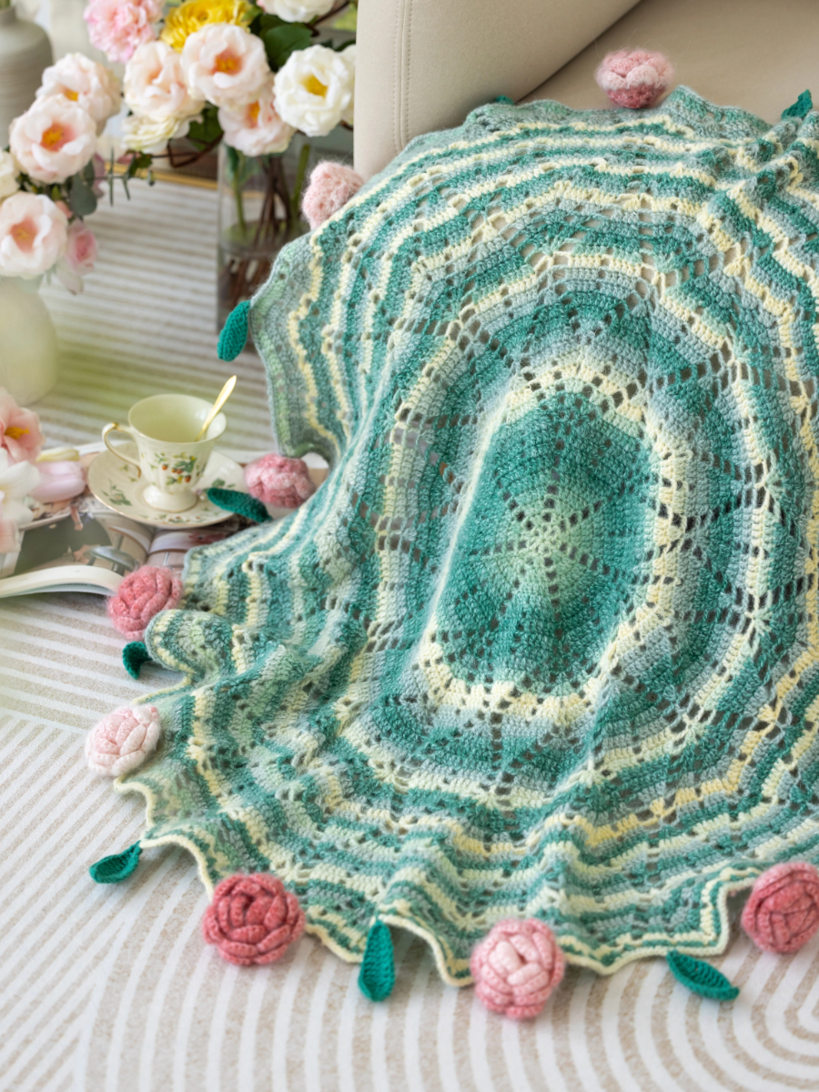 Timeless Bouquet | Handmade crocheted bouquet blanket cape