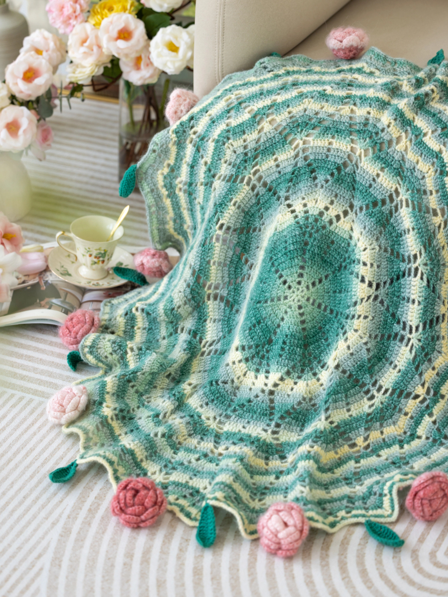 Timeless Bouquet | Handmade crocheted bouquet blanket cape