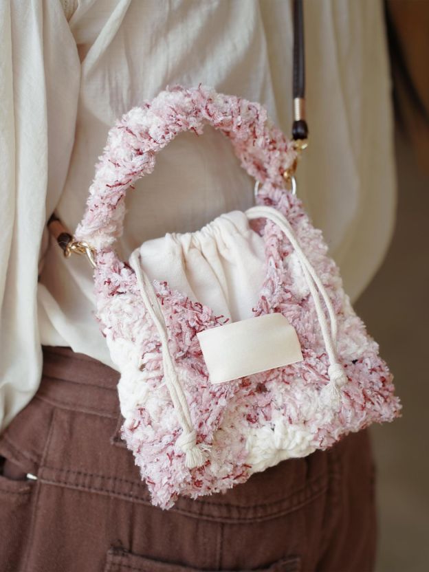 Hand Mixed Thread Square Bag DIY Material Pack Hand Knitted Crocheted Birthday Valentine's Day Gift Original-HOOKSTH