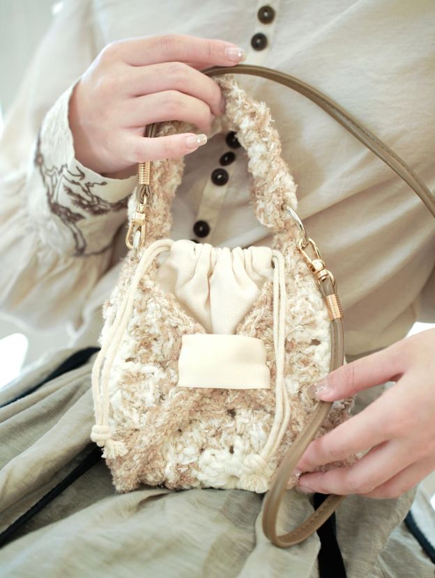 Hand Mixed Thread Square Bag DIY Material Pack Hand Knitted Crocheted Birthday Valentine's Day Gift Original-HOOKSTH