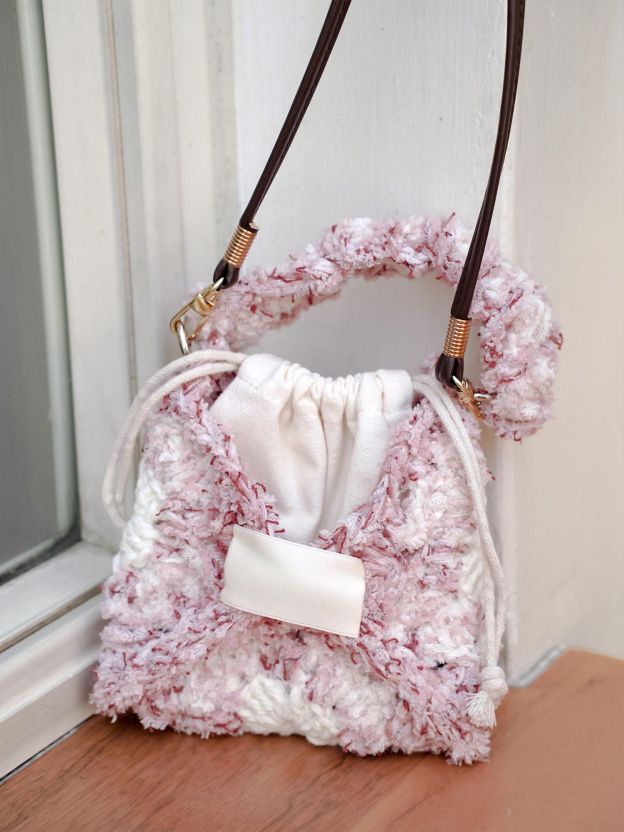 Hand Mixed Thread Square Bag DIY Material Pack Hand Knitted Crocheted Birthday Valentine's Day Gift Original-HOOKSTH