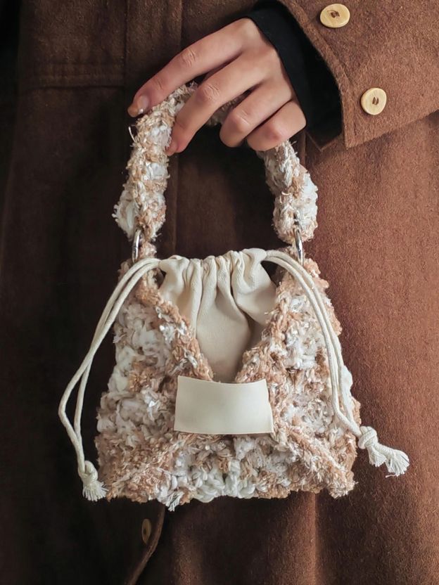 Hand Mixed Thread Square Bag DIY Material Pack Hand Knitted Crocheted Birthday Valentine's Day Gift Original-HOOKSTH