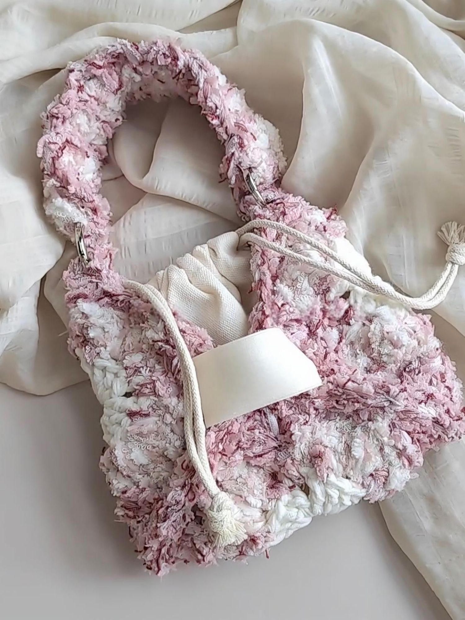 Hand Mixed Thread Square Bag DIY Material Pack Hand Knitted Crocheted Birthday Valentine's Day Gift Original-HOOKSTH