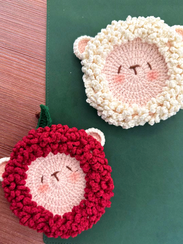 Meet Bob the Sheep | Handmade Crochet Coaster