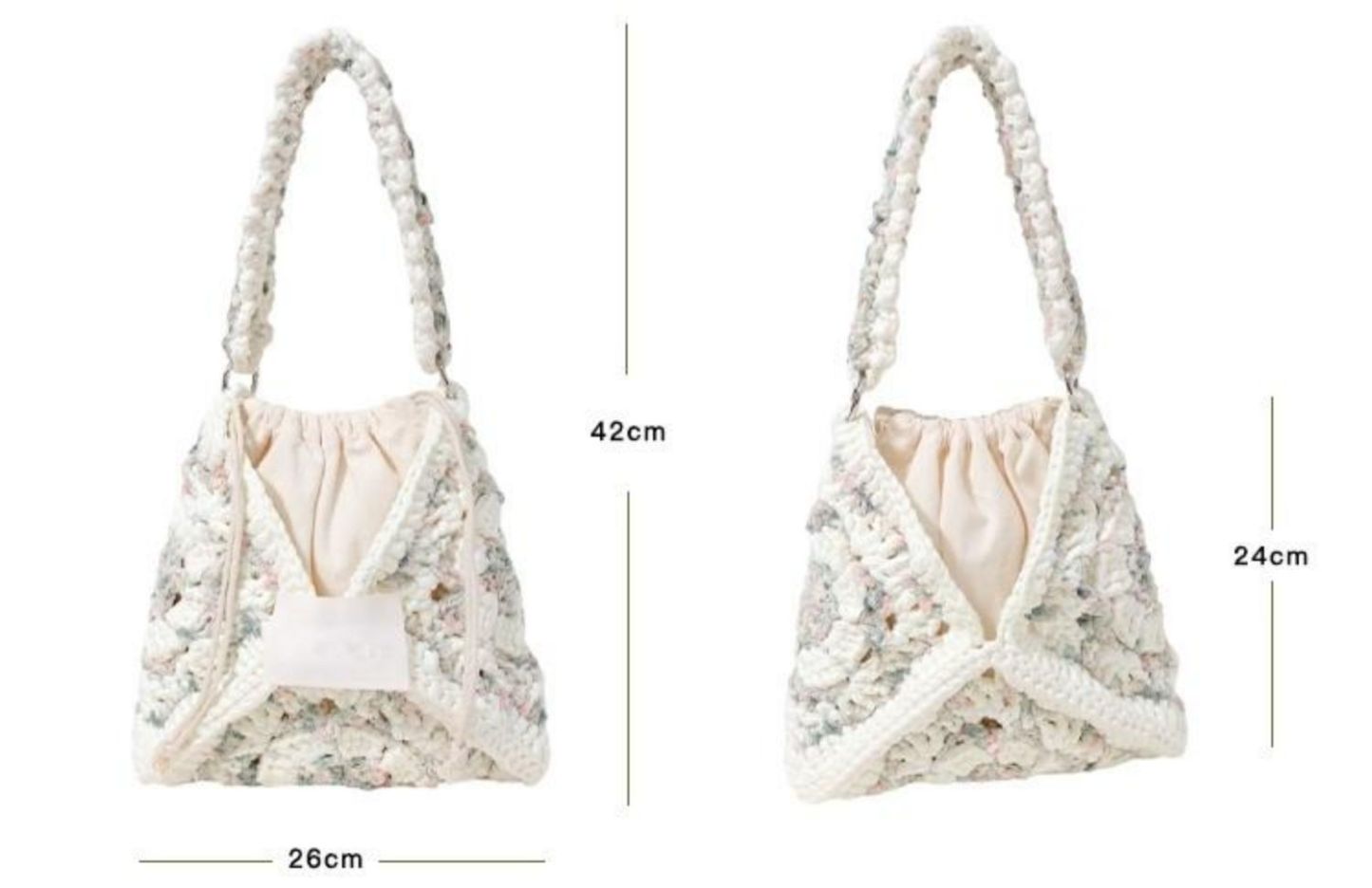 Hand mixed thread flower bag DIY material bag crocheted shoulder handmade gift original-HOOKSTH