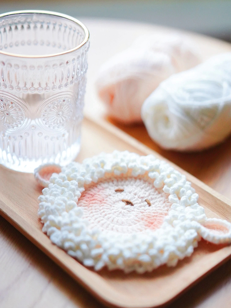 Meet Bob the Sheep | Handmade Crochet Coaster