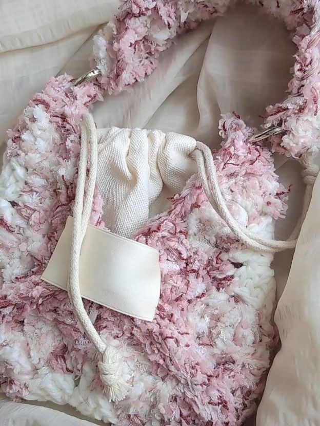 Hand Mixed Thread Square Bag DIY Material Pack Hand Knitted Crocheted Birthday Valentine's Day Gift Original-HOOKSTH