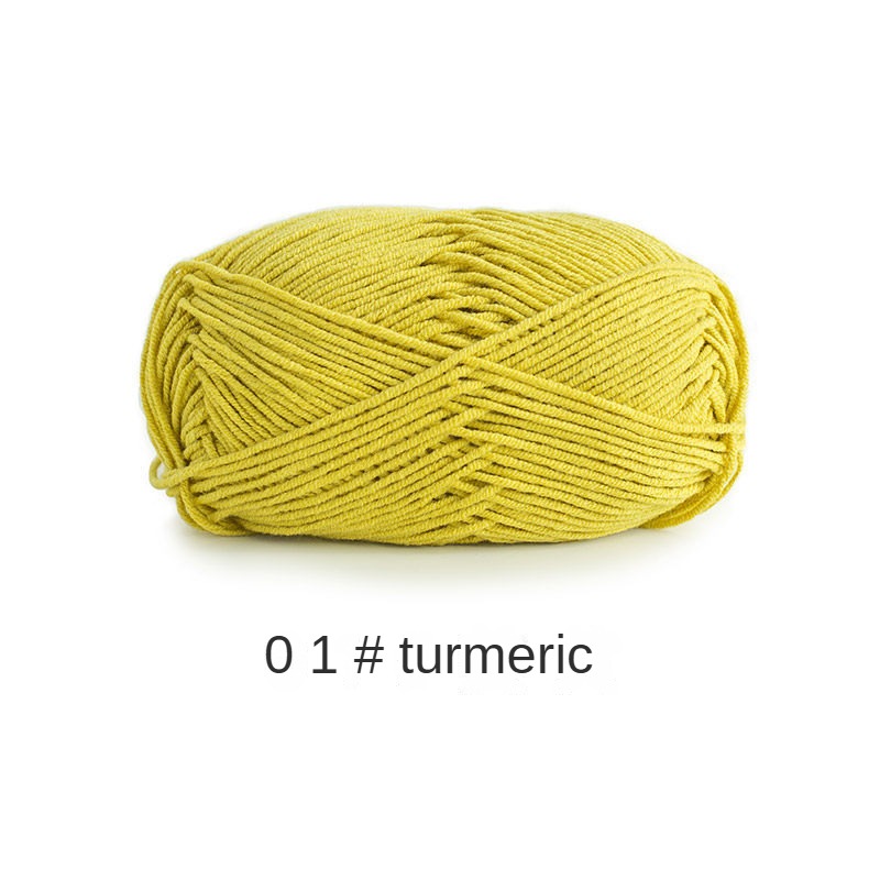 Orange Yellow Brown 4 strands of milk combed cotton medium and coarse wool ball hand-woven 50g crochet rod hat scarf sweater handmade gift