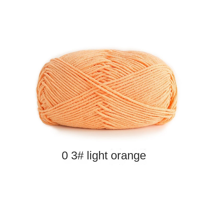 Orange Yellow Brown 4-ply combed Cotton &  Acrylic hand knitting yarn 50g hand-woven gift crochet rod hat scarf sweater handmade gift-HOOKSTH