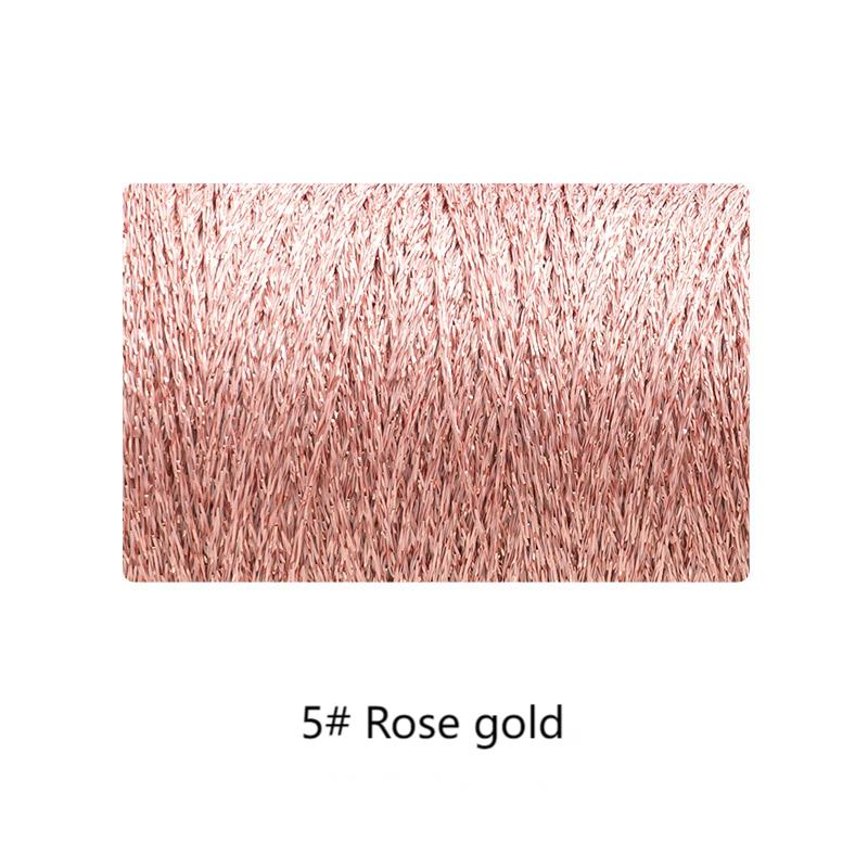 Gold yarn hand-woven gift crochet rod hat scarf sweater handmade gift diy clothes bag-HOOKSTH