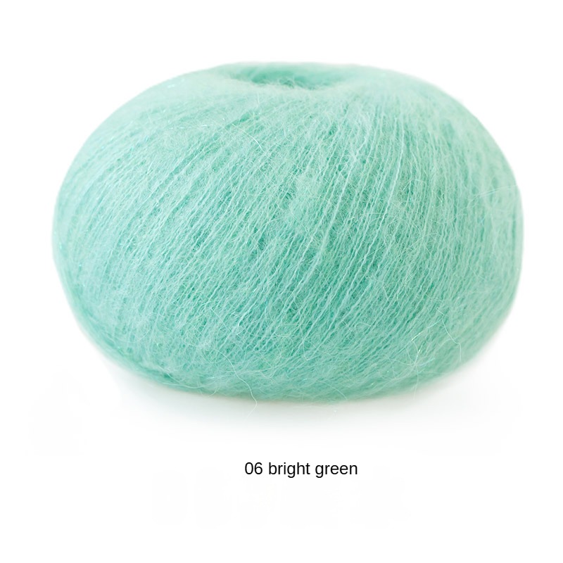 Phantom bright silk mohair hand-woven gift crochet rod hat scarf sweater handmade gift diy clothes bag-HOOKSTH