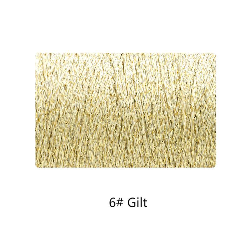 Gold yarn hand-woven gift crochet rod hat scarf sweater handmade gift diy clothes bag-HOOKSTH