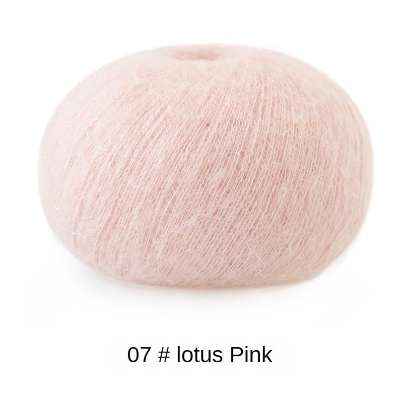 Phantom bright silk mohair hand-woven gift crochet rod hat scarf sweater handmade gift diy clothes bag-HOOKSTH