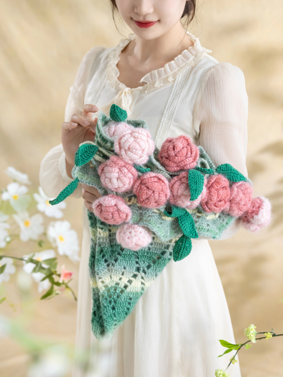 Timeless Bouquet | Handmade crocheted bouquet blanket cape
