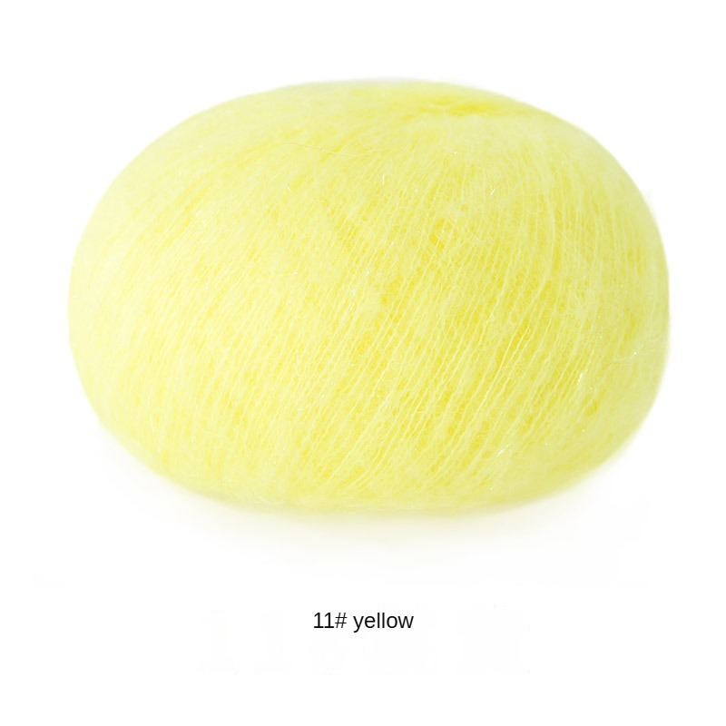 Phantom bright silk mohair hand-woven gift crochet rod hat scarf sweater handmade gift diy clothes bag-HOOKSTH
