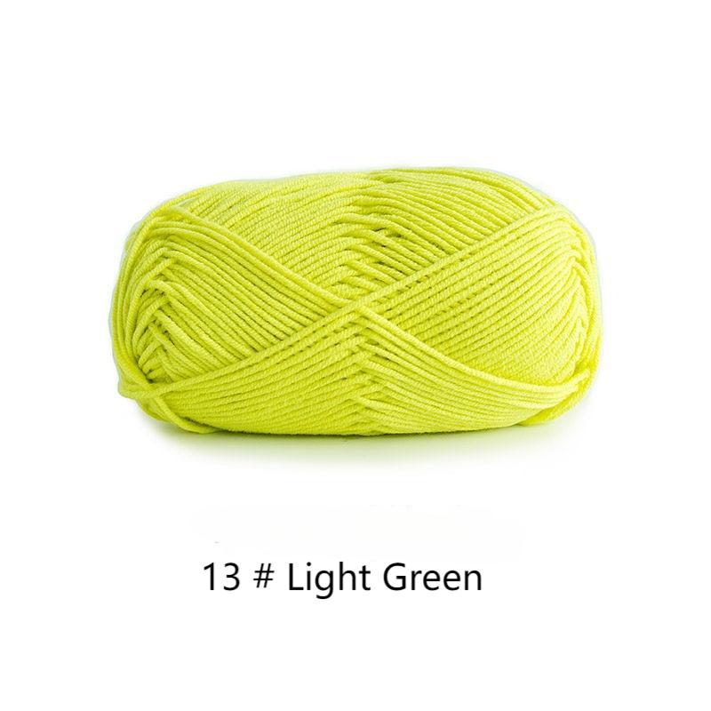 Green Cyan 4 strands of milk combed cotton medium and coarse wool ball hand-woven 50g crochet rod hat scarf sweater handmade gift