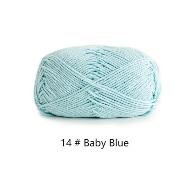 Blue 4-ply combed Cotton &  Acrylic hand knitting yarn 50g hand-woven gift crochet rod hat scarf sweater handmade gift-HOOKSTH