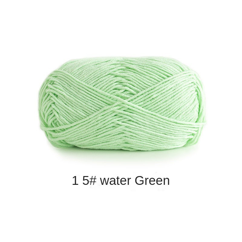 Green Cyan 4-ply combed Cotton &  Acrylic hand knitting yarn 50g hand-woven gift crochet rod hat scarf sweater handmade gift-HOOKSTH