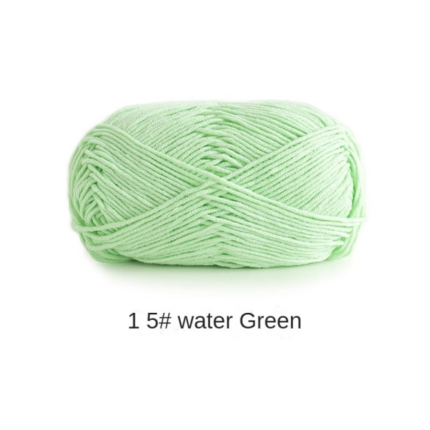 Green Cyan 4-ply combed Cotton &  Acrylic hand knitting yarn 50g hand-woven gift crochet rod hat scarf sweater handmade gift-HOOKSTH
