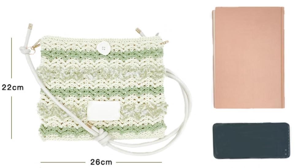 Hand mixed thread Bobo Bag DIY Material Bag Woven Handmade Bag Crocheted Original Contrast Color One Shoulder Crossbody-HOOKSTH