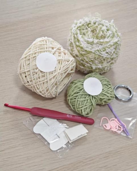 Hand mixed thread Bobo Bag DIY Material Bag Woven Handmade Bag Crocheted Original Contrast Color One Shoulder Crossbody-HOOKSTH