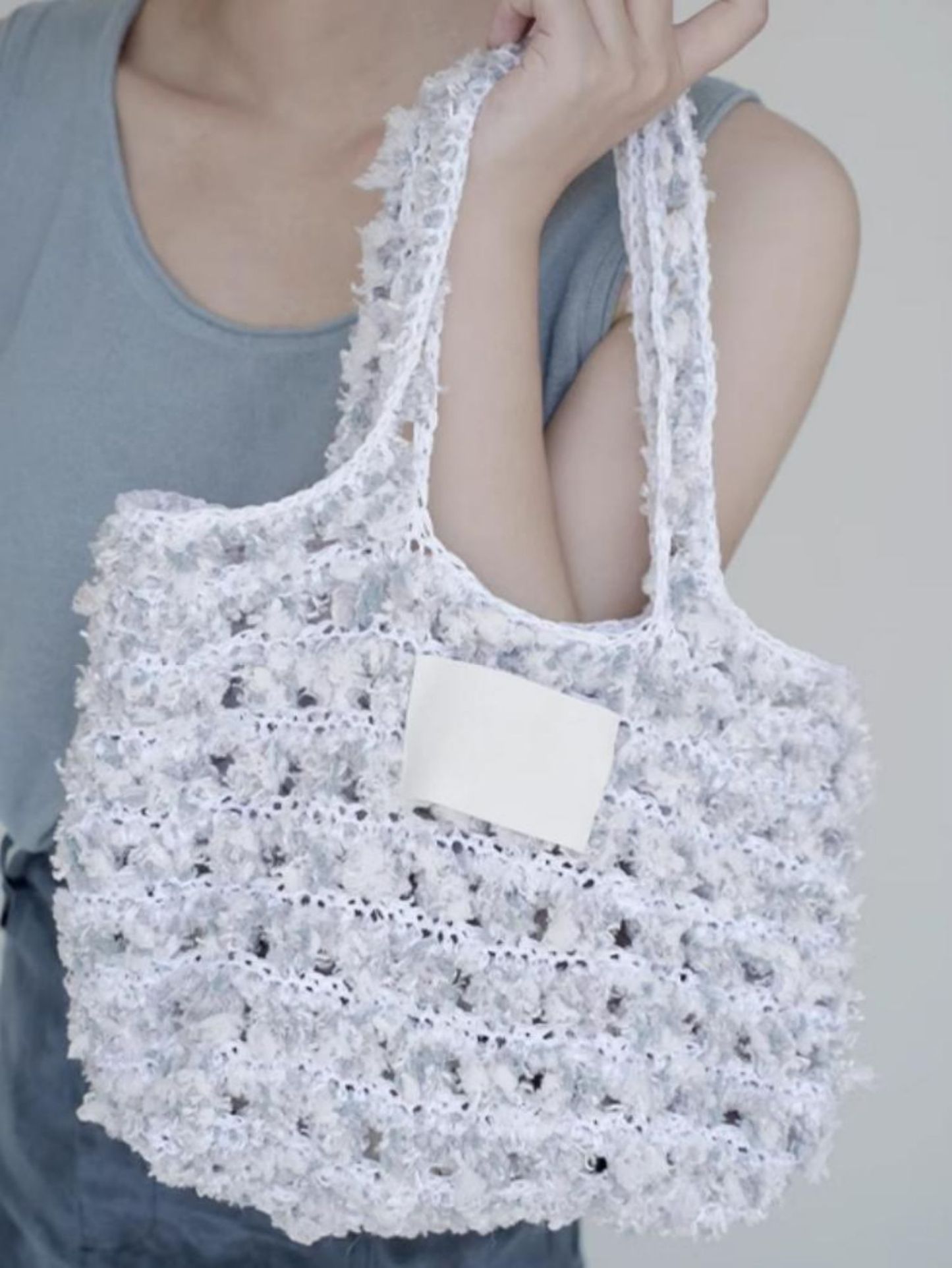 Hand Mixed Waffle Ribbon Bag DIY Material Bag Handwoven Gift Birthday Girlfriend Valentine's Day Girlfriend Gift-HOOKSTH