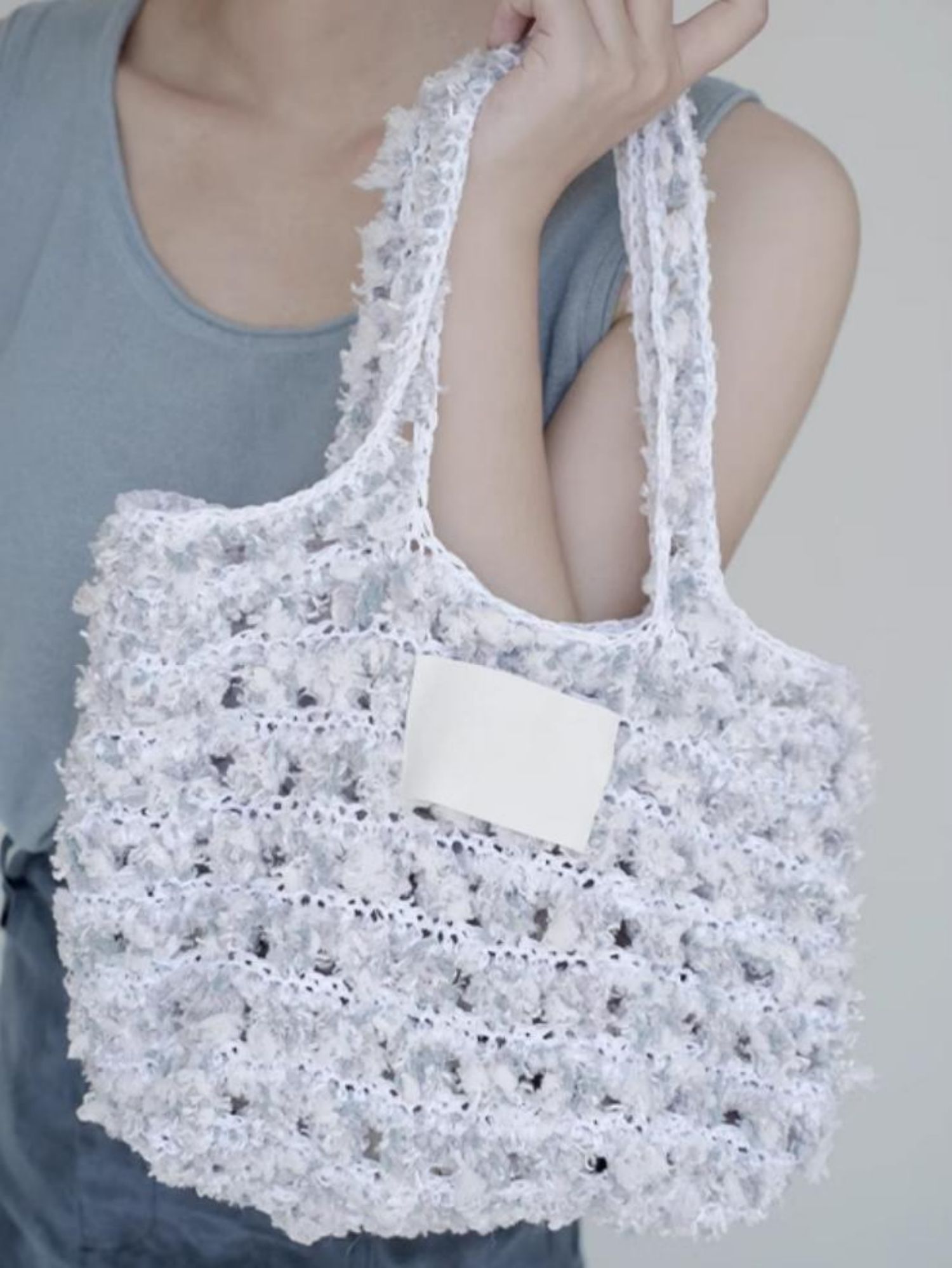 Hand Mixed Waffle Ribbon Bag DIY Material Bag Handwoven Gift Birthday Girlfriend Valentine's Day Girlfriend Gift-HOOKSTH