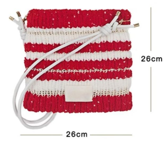 Fleece color matching bag DIY material bag shoulder crossbody soft handwoven bag autumn and winter gift original-HOOKSTH