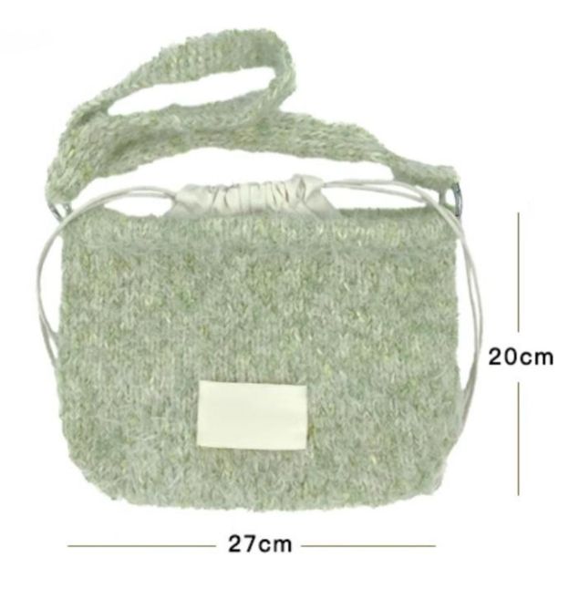 Hand mixed thread moss bag DIY material bag Original woven gift Gift handmade green shoulder bag-HOOKSTH