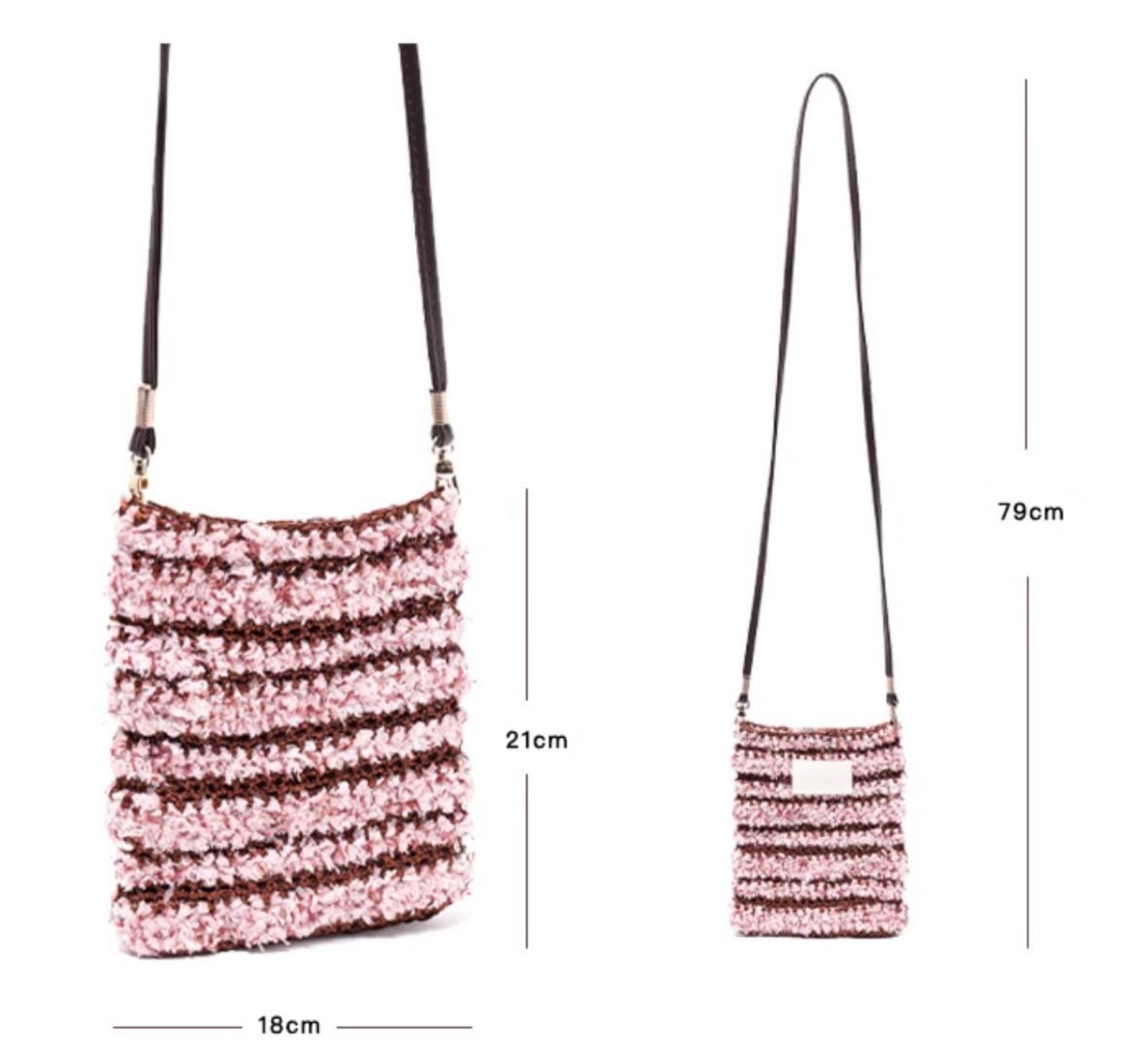 Hand mixed thread Ribbon Mobile Phone Crossbody Bag DIY Material Bag Crocheted Handmade Gift Original Valentine's Day Girlfriend Birthday-HOOKSTH