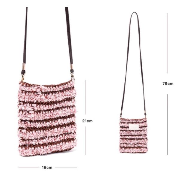 Hand mixed thread Ribbon Mobile Phone Crossbody Bag DIY Material Bag Crocheted Handmade Gift Original Valentine's Day Girlfriend Birthday-HOOKSTH