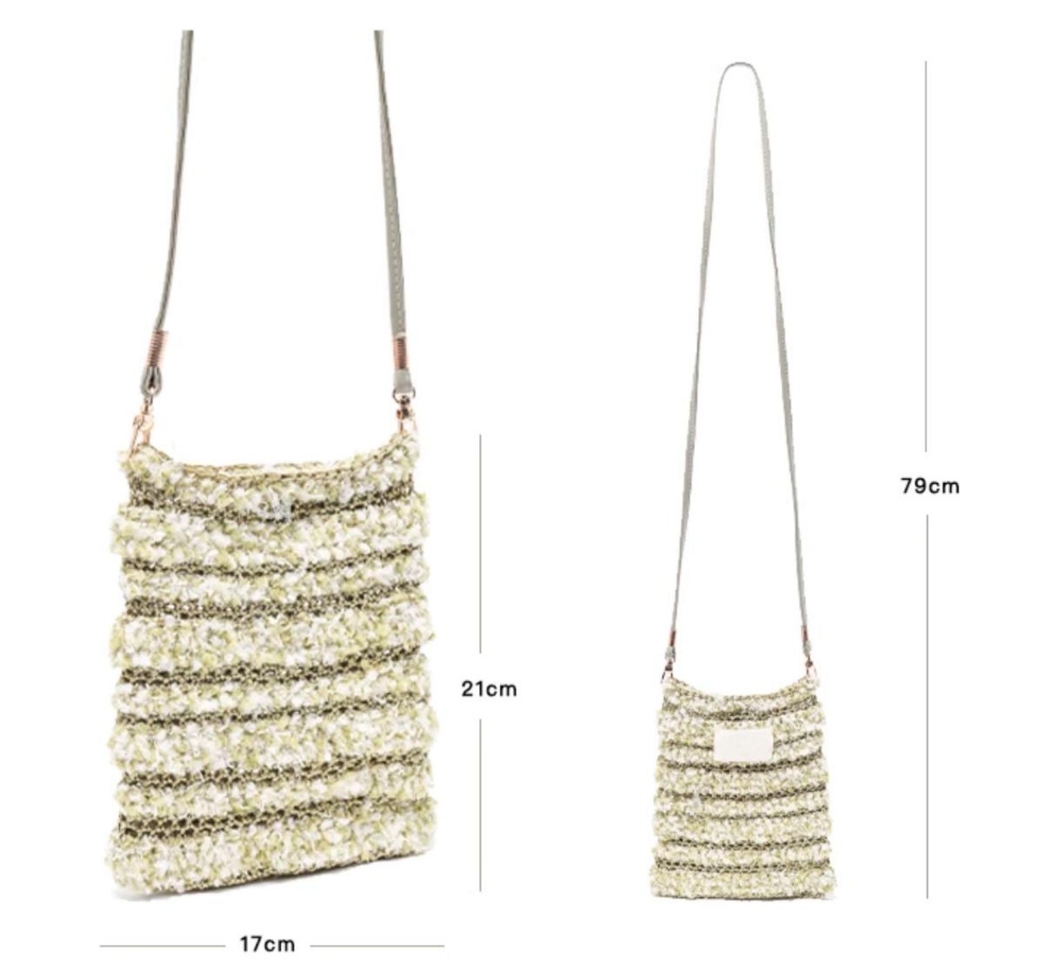 Hand mixed thread Ribbon Mobile Phone Crossbody Bag DIY Material Bag Crocheted Handmade Gift Original Valentine's Day Girlfriend Birthday-HOOKSTH