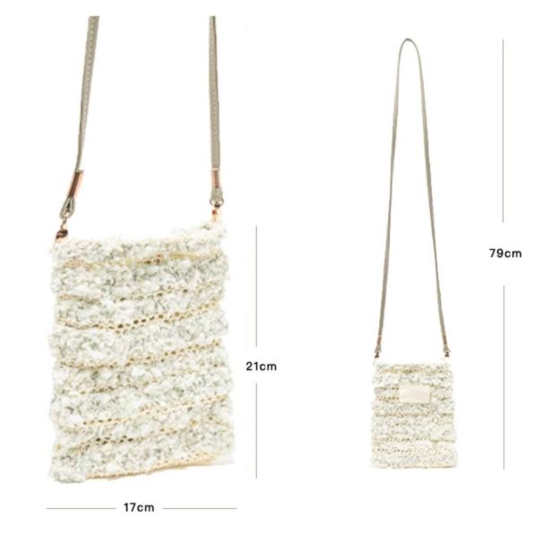 Hand mixed thread Ribbon Mobile Phone Crossbody Bag DIY Material Bag Crocheted Handmade Gift Original Valentine's Day Girlfriend Birthday-HOOKSTH