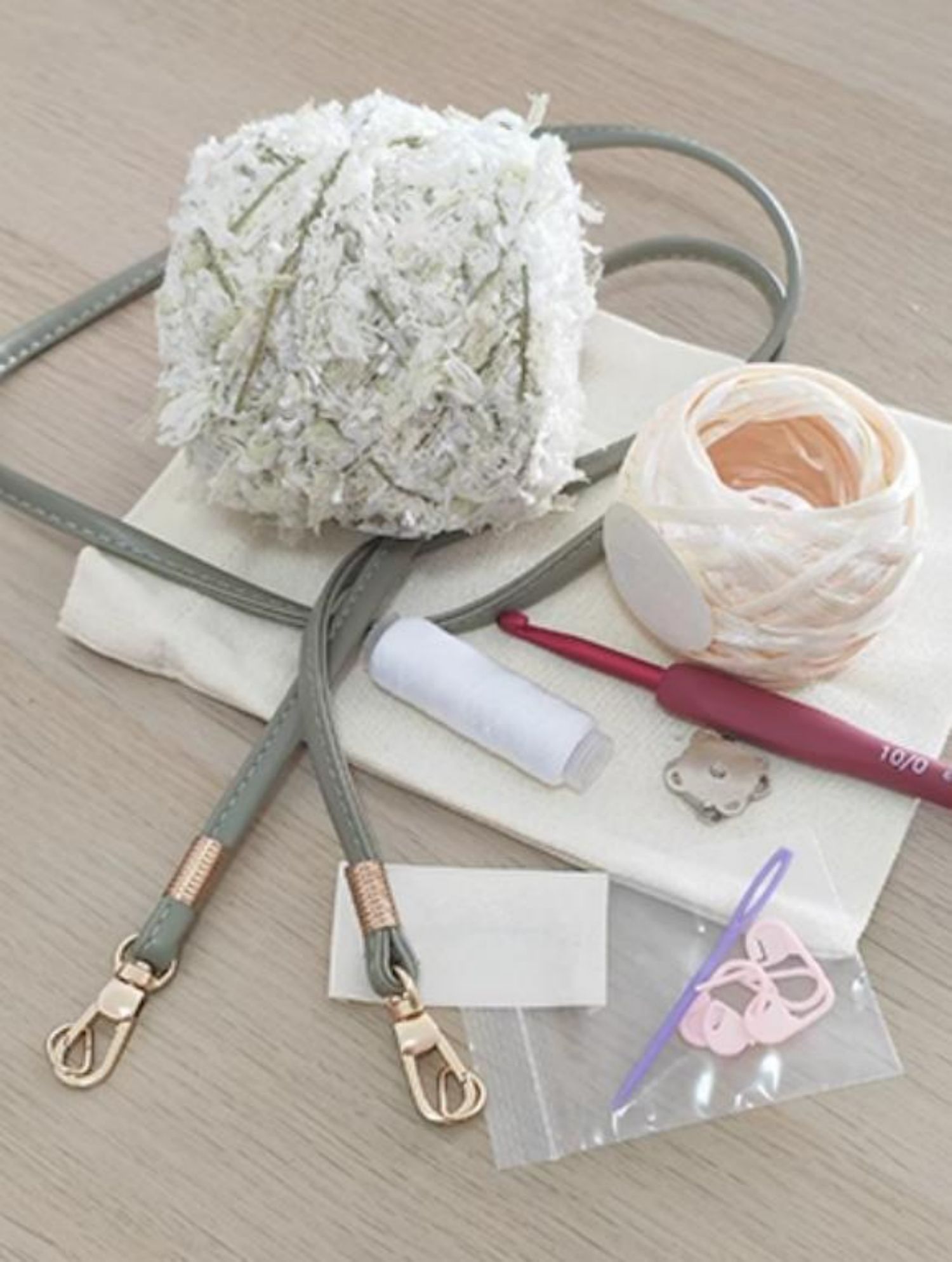 Hand mixed thread Ribbon Mobile Phone Crossbody Bag DIY Material Bag Crocheted Handmade Gift Original Valentine's Day Girlfriend Birthday-HOOKSTH