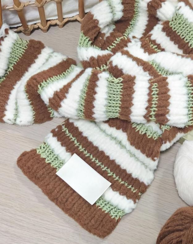 Marshmallow mix color scarf DIY material package woven handmade gift original contrasting color couple autumn and winter Christmas Valentine's Day New Year-HOOKSTH