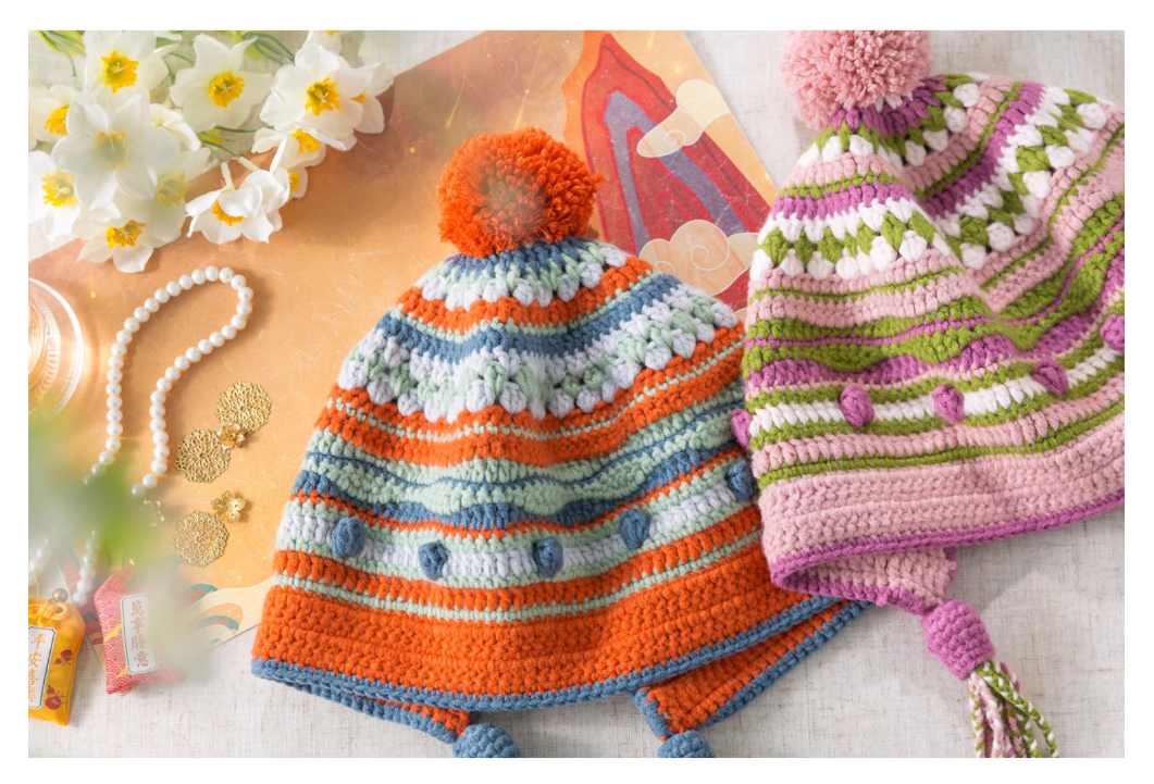 Block ear Hat Handmade DIY hat crochet yarn wool ball homemade material package-HOOKSTH