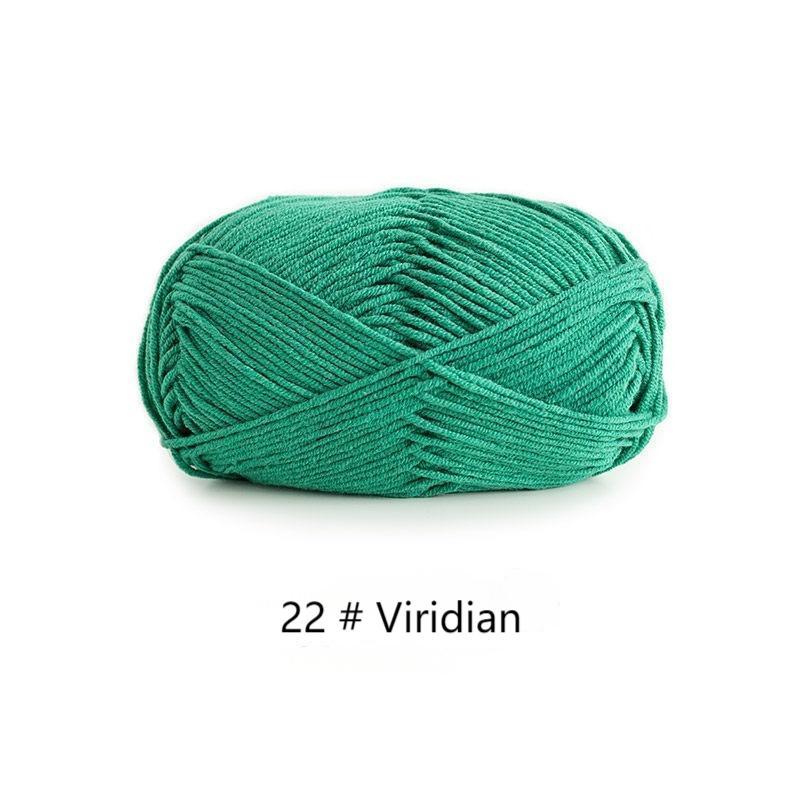 Green Cyan 4-ply combed Cotton &  Acrylic hand knitting yarn 50g hand-woven gift crochet rod hat scarf sweater handmade gift-HOOKSTH