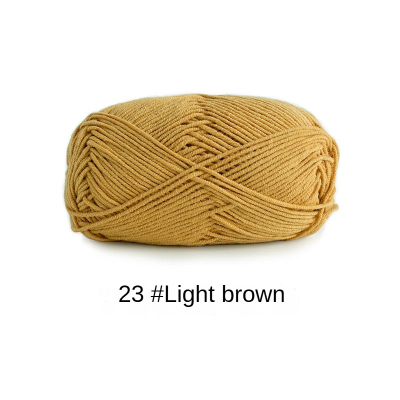 Orange Yellow Brown 4 strands of milk combed cotton medium and coarse wool ball hand-woven 50g crochet rod hat scarf sweater handmade gift