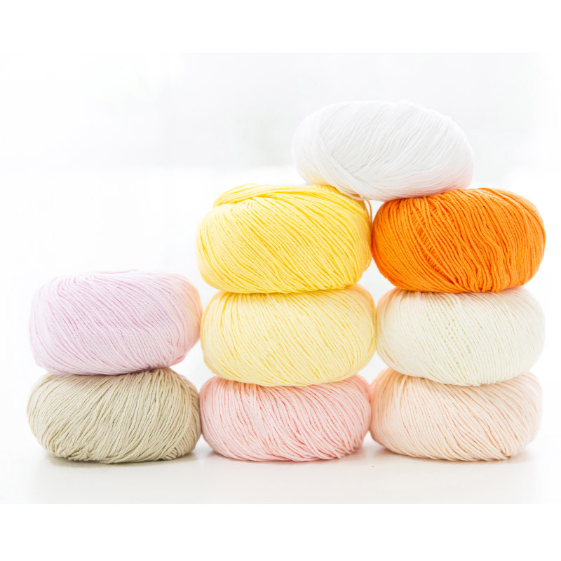 Organic cotton yarn hand knitting yarn 50g hand-woven gift crochet rod hat scarf sweater handmade gift diy clothes bag-HOOKSTH