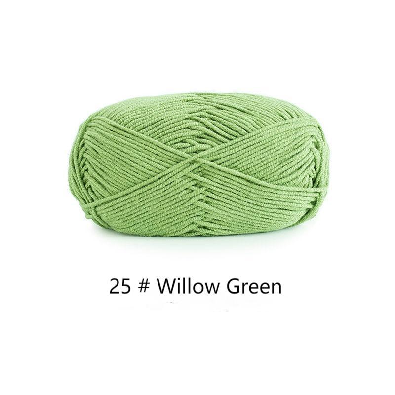 Green Cyan 4-ply combed Cotton &  Acrylic hand knitting yarn 50g hand-woven gift crochet rod hat scarf sweater handmade gift-HOOKSTH