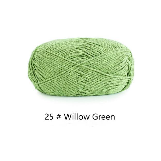 Green Cyan 4-ply combed Cotton &  Acrylic hand knitting yarn 50g hand-woven gift crochet rod hat scarf sweater handmade gift-HOOKSTH