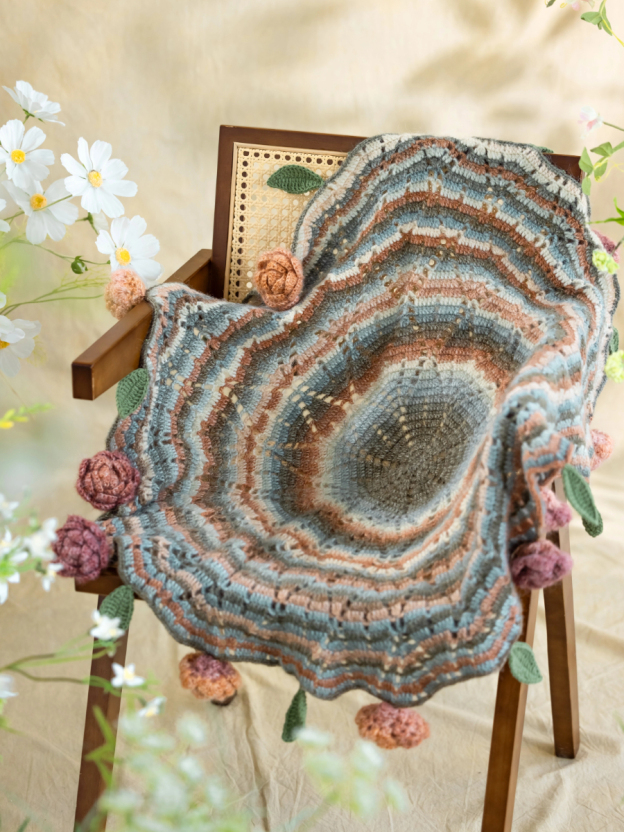 Timeless Bouquet | Handmade crocheted bouquet blanket cape